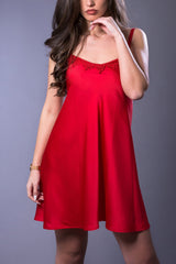 Close up Sleeveless Red Slip Dress