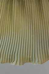 close up lettuce hem kids olive green pleated skirt