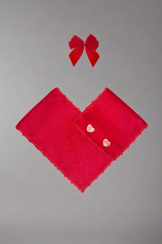 Triangle Girls Red Poncho