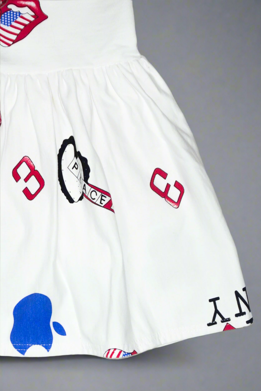 close up white gathered girls dress