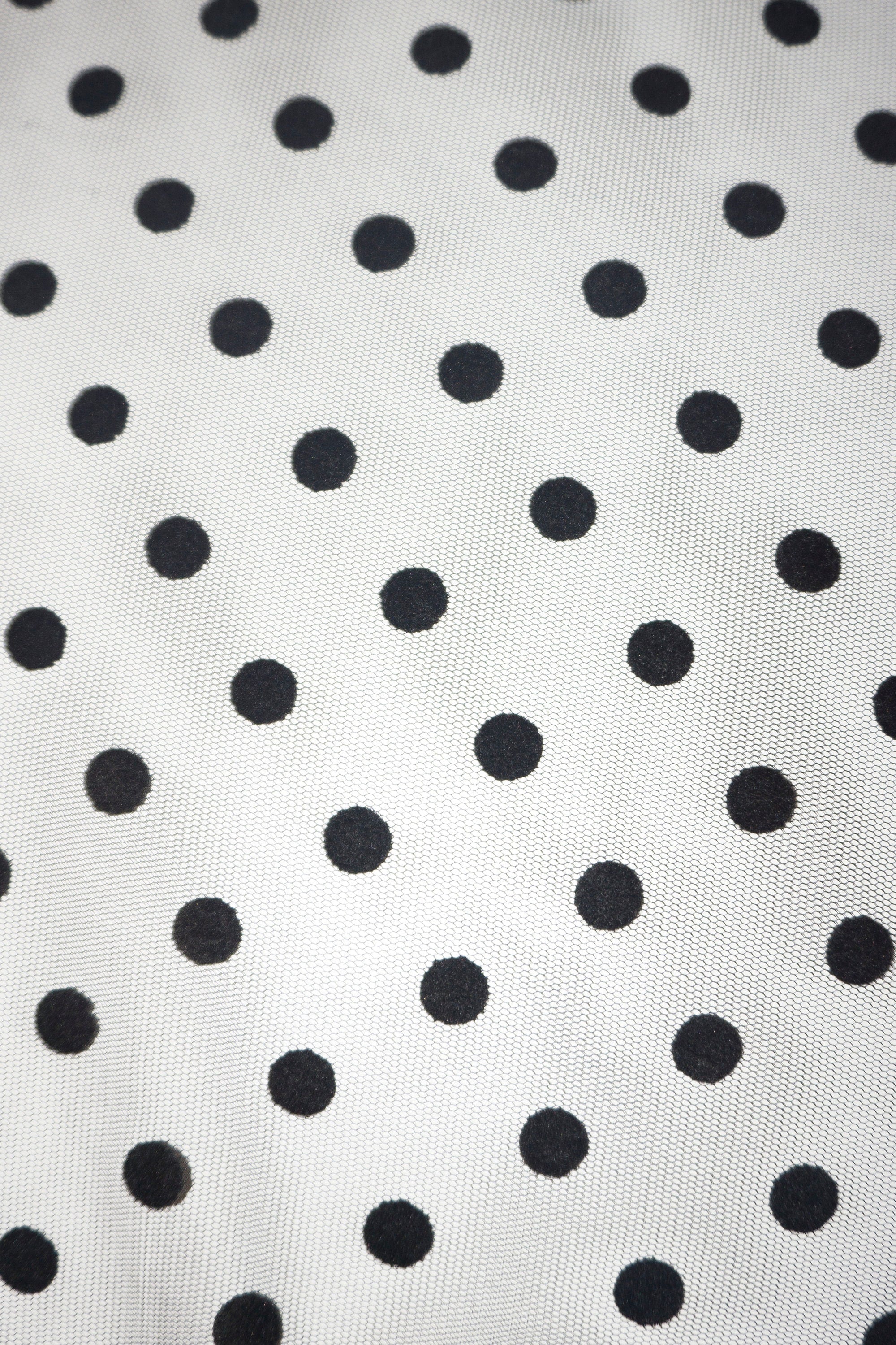 close up tulle polka dot fabric